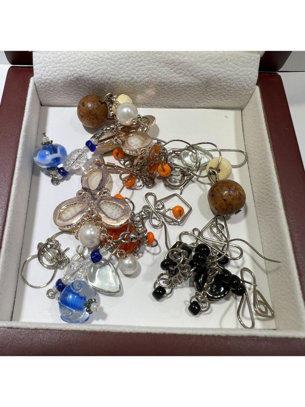 6 Pairs Multicolor Beaded & Wooden Earrings Set